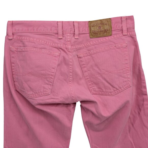 Lucky Brand Lil Maggie Flare Jeans Womens Pink Cotton Button Fly Low Rise Size 4 - Picture 4 of 11